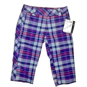 OAKLEY WOMEN'S SIZE 8 GOLF ALBATROSS STRETCH PURPLE PLAID NWT 82.00
